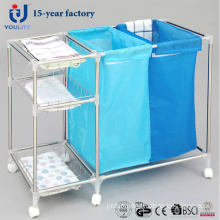 Multi-Fuction Stainless Steel Mobile Laundry Basket